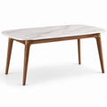 Tavolo da pranzo in marmo e legno noce 150x90x75 cm