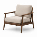 Sedia in legno e tessuto beige 75x80x85 cm