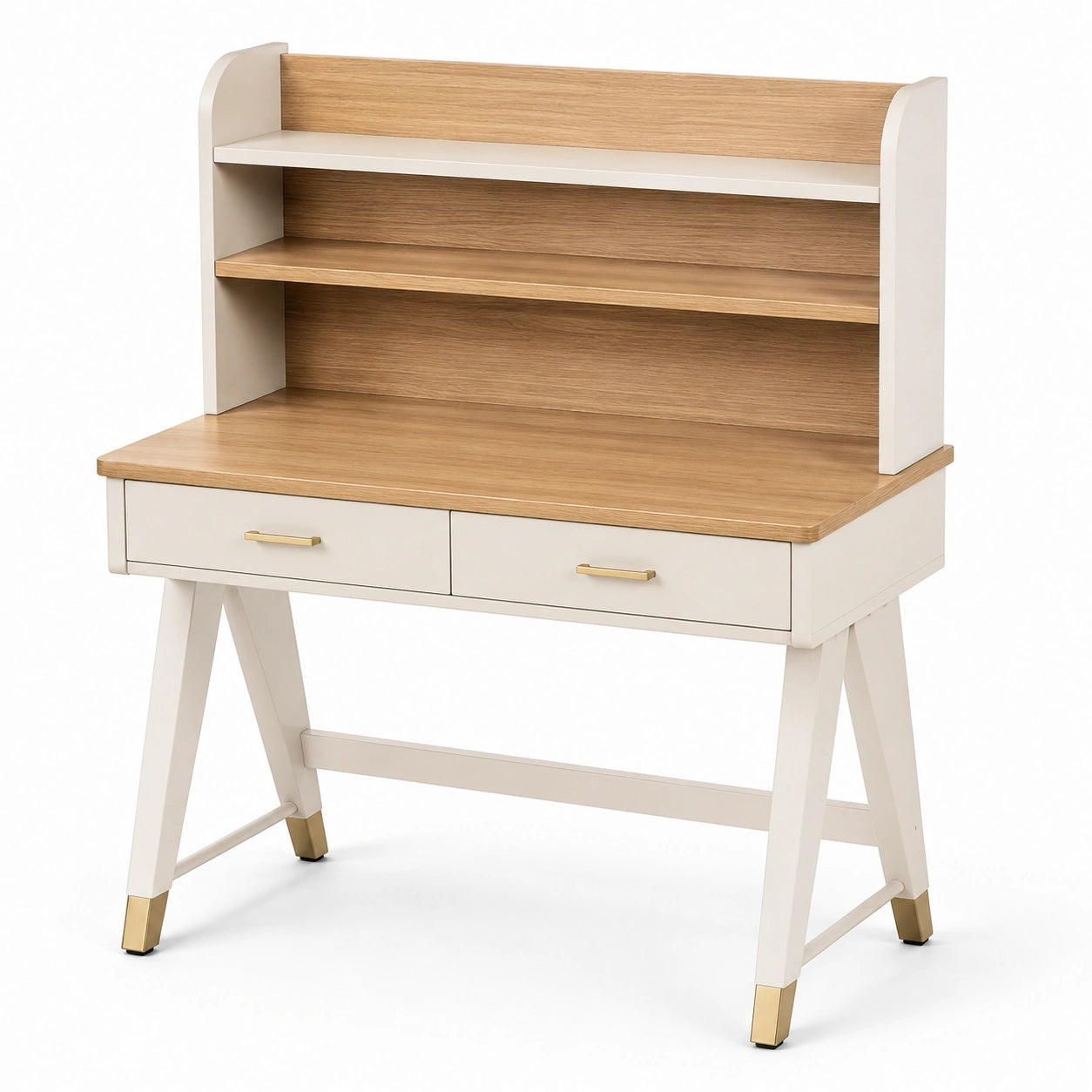 Scrivania in legno MDF e impiallacciatura di rovere con cassetti