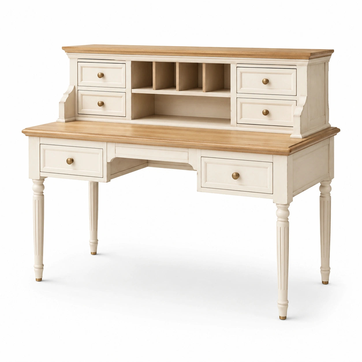 Scrivania legno crema con piano naturale 120x60x100 cm
